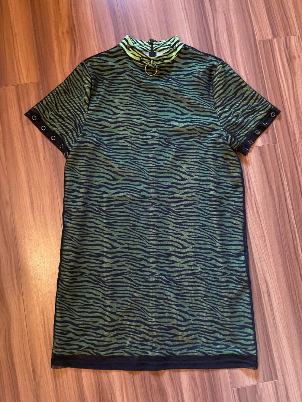 Disturbia Dazed Zebra Mesh Dress